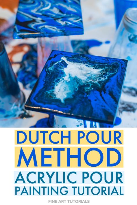 Create an acrylic pour painting with the Dutch pour technique. Learn about the supplies, tips on how to succeed and a step by step tutorial. #dutchpour #acrylicpourpainting #pourpainting #pourpaintingtutorial #dutchpouring #dutchpourmethod #acrylicpouringtechnique #dutchpourtechnique #acrylicpouringtutorial #acrylicpouring #fluidart #fluidarttechniques Pour Painting Tutorial, Art Acrylic Painting Ideas, Simple Acrylic Painting Ideas, Acrylic Art Ideas, Acrylic Painting Tutorials For Beginners, Painting For Beginners Acrylic, Dutch Pour Painting, Painting Tutorials For Beginners, Painting Ideas Acrylic