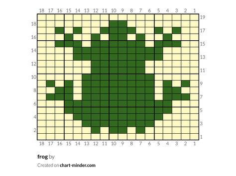 frog by Carol Lavinthal.max@gmail.com | Chart Minder Frog Knitting Chart, Frog Alpha Pattern, Intarsia Knitting Charts, Knit Colorwork, Knitting Graphs, Colorwork Chart, Intarsia Knitting, Pixel Art Templates, Art Templates