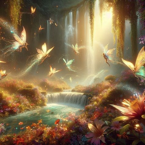 Fairy Land Magical Forest, Earth Fairy Aesthetic, Fairy Flying, Fairies Flying, Earth Fairy, Fairy World, Faery Art, Elves And Fairies, Fantasy Background