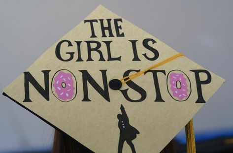 Grad Cap Ideas Hamilton, Musical Grad Caps, Grad Cap Hamilton, Hamilton Graduation Cap, Cute Grad Caps, Grad Cap Decorated, Hamilton Jokes, College Grad Cap Ideas, Graduation Cap Decoration Diy