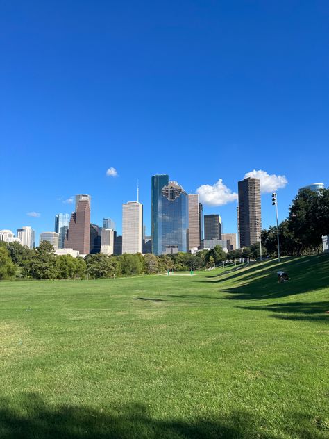 downtown, houston, city, park, nature, clouds, daylight, sky, fall, october Houston City, Fall October, Nature Clouds, Downtown Houston, City Park, Beautiful City, City Aesthetic, Houston Texas, Water Park