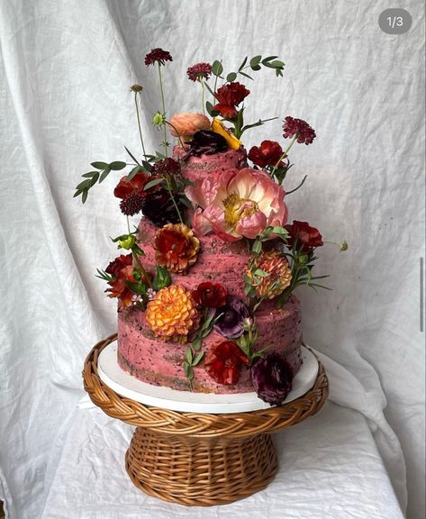 Blackberry Buttercream, Dried Peaches, Naked Cakes, Pretty Dessert, Almond Cake, Pretty Birthday Cakes, Almond Cakes, Custom Cake, Wedding Mood