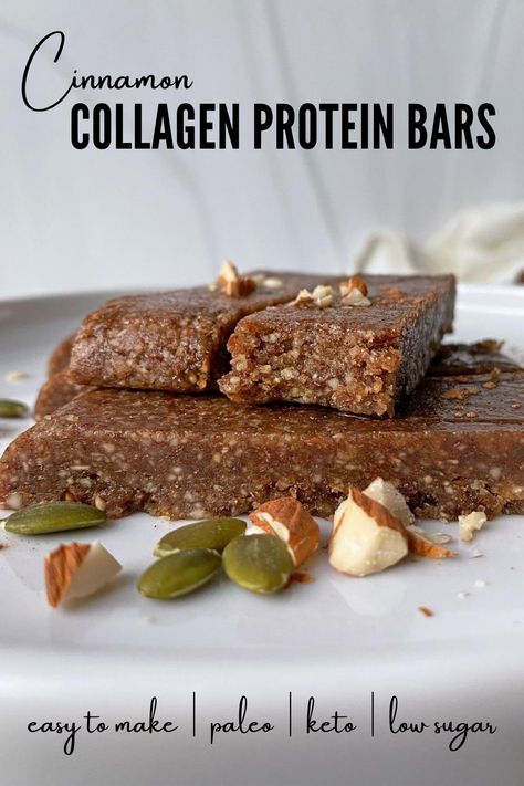 Keto Nut Bars Low Carb, Paleo Breakfast Bars Easy, Collagen Protein Bars Recipe, Grain Free Protein Bar, Paleo Protein Bars Homemade, Keto Snack Bars Recipe, Low Carb Protein Bars Homemade, Low Carb High Protein Bars Recipes, Keto Energy Bars