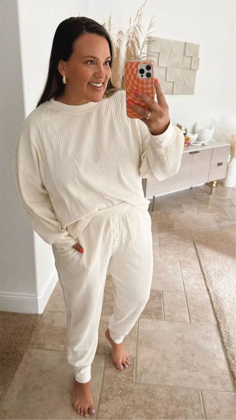 comfiest waffle lounge set. size xl #LTKmidsize #LTKsalealert#LTKSeasonal Work From Home Ideas, Amazing Closets, Chill Outfits, Cute Pajamas, Lazy Day, Lounge Set, Pajama Top, Lounge Sets, Work From Home