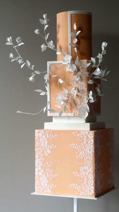 Enrique Rojas - Contemporary Wedding Cake Design (@havesomecakeuk) • Instagram photos and videos Contemporary Wedding Cake, Wedding Cake Peach, Contemporary Wedding Cakes, Unique Cakes Designs, Pantone Colour Of The Year, Wedding Cake Design, 80 Birthday Cake, Beautiful Cake Designs, Cupcake Cake Designs