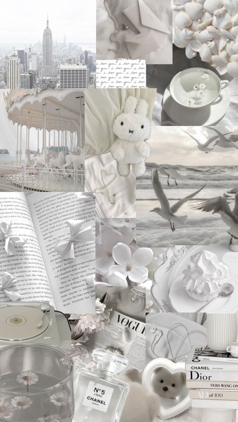 #white #whiteaesthetic #softgirl #aesthetic White Collage Wallpaper Aesthetic, White Collage Wallpaper, Baby Pink Wallpaper Iphone, Classy Wallpaper, Cute Iphone Wallpaper Tumblr, White Collage, Dark Background Wallpaper, Wallpaper Iphone Disney Princess, Fairy Wallpaper