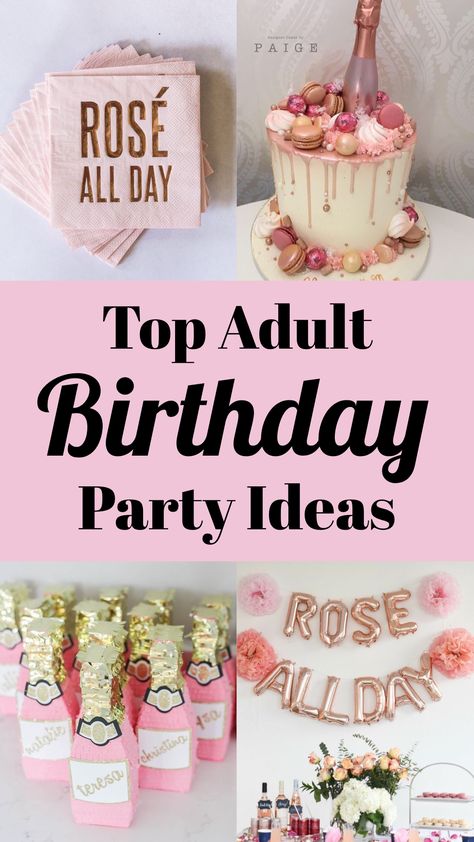 A rose themed birthday party?! Yes please! Rose all day. Rosé All Day Party, Golden Rose Birthday Party, 26th Birthday Party Ideas For Women, Rose Gold And Pink Theme Birthday Party Decorations, Rosé Party Theme, Pink Birthday Party Ideas For Adults, 40th Brunch Birthday Party, May Birthday Ideas, 34 Birthday Ideas For Women Theme