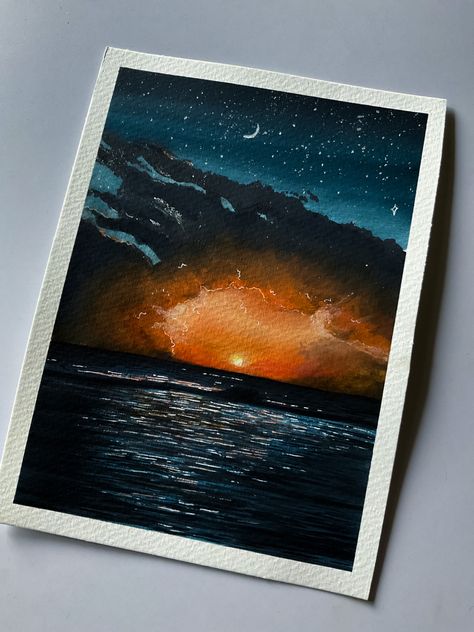 #gouachepainting #artwork #sunset #painting Gouche Landscape, Pantone Challenge, Sunset Artwork, Spiderman Art Sketch, Painting Sunset, Circle Drawing, Square Fashion, Butterfly Card, Drawing Studies