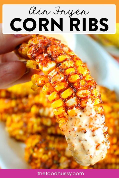 Sides In Air Fryer, Side Dishes In Air Fryer, Grilled Corn Ribs, Sides That Go With Wings, Corn Dishes Side, Air Fryer Thanksgiving Recipes, Bbq Ribs Side Dishes, Sides With Wings, Wings And Sides