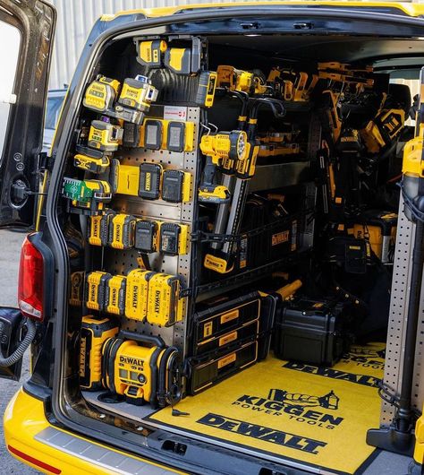 Tool storage level: Expert 🚙⚫️🟡🚙 👉Win tools like these and more via the link in our bio👈 Follow us for more 👉@electricalendeavours… | Instagram Work Truck Organization, Work Truck Storage, Van Organization, Truck Organization, Ware House, Garage Workshop Plans, Garage Storage Inspiration, Van Racking, Ford Trucks F150