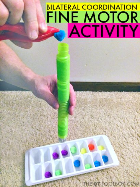 Fine Motor Hand Strengthening Activities, Bilateral Coordination Activities Kids, Occupational Therapy Activities For Kids, Latest Craft Ideas, Therapy For Kids, Pop Tube, Coordination Activities, Bilateral Coordination, Occupational Therapy Kids