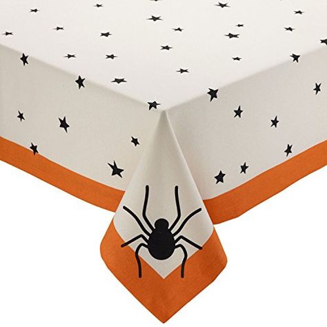 Halloween Tablecloth, Oblong Tablecloth, Birthday Items, Tablecloth Sizes, Black Stars, Holiday Store, Cotton Tablecloths, Valentines Day Weddings, Halloween Celebration