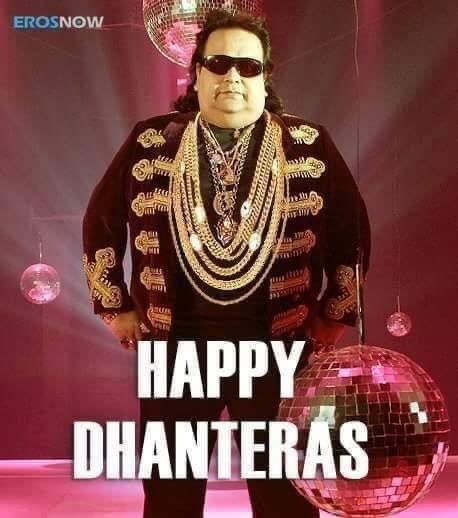 Dhanteras Funny Quotes, Dhanteras Images, Bappi Lahiri, Happy Dhanteras Wishes, Funny Wishes, Rishi Kapoor, Happy Dhanteras, Diwali Images, Family Wishes