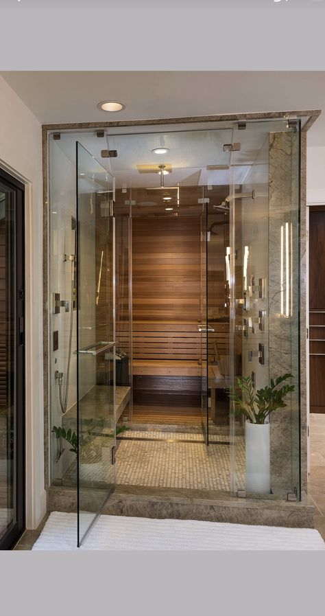 Sauna Bathroom Design, Steam Room Shower, Sauna Shower, Sauna Design, Bathtub Design, Master Bath Remodel, Empowering Words, Bathroom Spa, Bathroom Redo