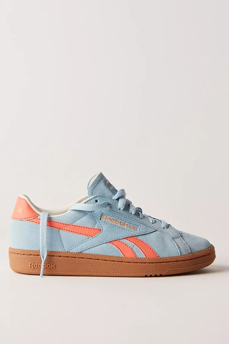 Reebok Club C Grounds Sneakers | Free People Colorful Sneakers, Reebok Sneakers, Reebok Club C, Club C, Shoe Inspo, Reebok Shoes, Swag Shoes, Leather Accents, Blue Sneakers