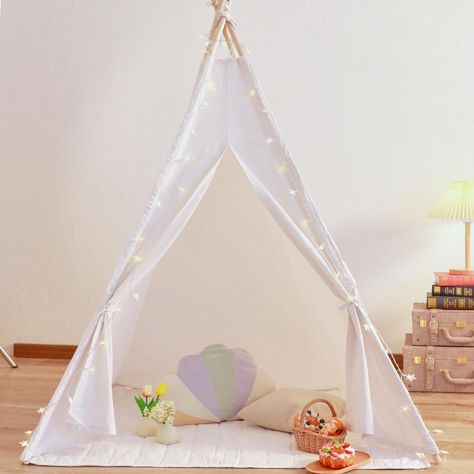 PRICES MAY VARY. 【Best Toys for Kids】 Every child wants a teepee tent, where they can read books, act out the stories in their imagination, and play alone. Our teepee tent encourages kids to explore their imaginations while stimulating creativity, coordination, problem solving and engineering skills. Inspire the best for you and your little ones and get innovative with the endless opportunities our set has to offer. 【Indoor/ Outdoor Play】 The kids teepee tents measures 47 x 47 x 61 inches. Follo Romance Picnic, Christmas Teepee, Tent Playhouse, Toddler Tent, Best Toys For Kids, Tent For Kids, Indoor Playhouse, Kids Teepee, Kids Teepee Tent