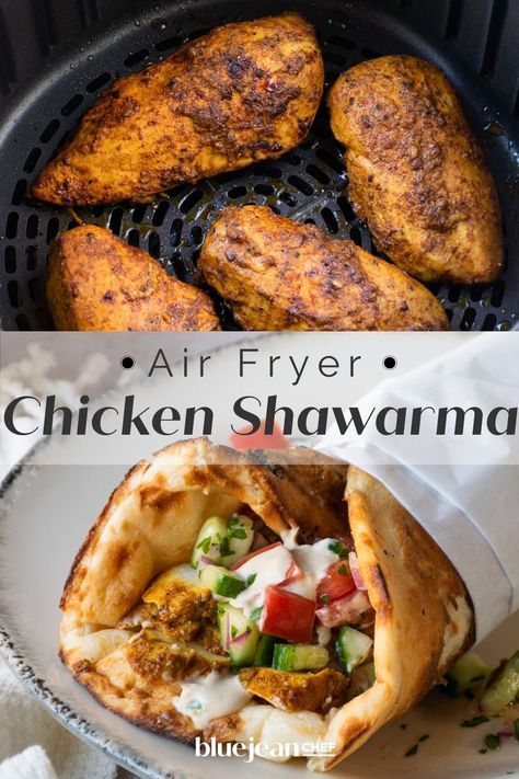 Naan Bread Wrap Ideas, Greek Chicken Naan Wraps, Mediterranean Chicken Shawarma, Air Fried Chicken Wrap, Mediterranean Fried Chicken, Naan Bread With Chicken, Air Fryer Chicken Shwarma, Naan Wrap Recipes, Mediterranean Chicken Sandwich