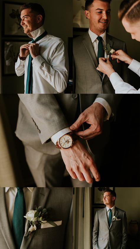 Wedding Photos Before The Ceremony, Groomsman Photos Getting Ready, Groom Wedding Prep Photos, Men’s Wedding Photos, Wedding Photo Filters, Groom Wedding Shoot, Groom Ready Photos, Grooms Wedding Photos, Wedding Photo Ideas For Groom