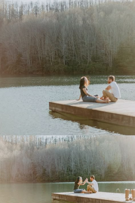 Fishing Engagement Photos, Photography Session Ideas, Water Engagement Photos, Photoshoot Outside, Country Couple Pictures, Lake Engagement Photos, Engagement Photoshoot Ideas, Lake Photoshoot, Engagement Photography Poses