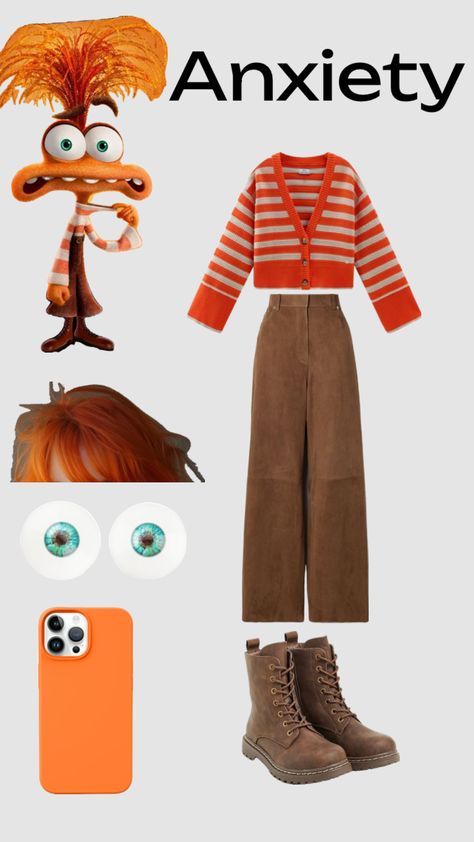 Grown Up Halloween Costumes, Inside Out Anxianity Costume, Movie Characters Halloween Costumes, Casual Halloween Outfits Costumes, Movie Character Halloween Costumes, Casual Halloween Outfits, Inside Out Costume, Character Halloween Costumes, Quick Halloween Costumes