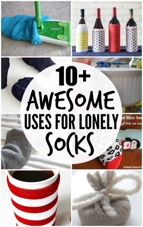 What do you do with all those lonely, mismatched socks? I've got over 10 uses for lonely socks that are awesome! What To Do With Old Socks, Recycle Socks, Dorm Crafts, Butterfly Vase, Upcycled Items, Recycling Projects, Mismatched Socks, Socks Party, Sock Storage