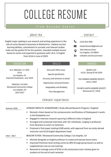 Resume For College Students, Resume Ideas For Students, College Student Resume, College Application Resume, Academic Resume, Resume Student, Job Affirmations, High School Resume Template, Resume Outline