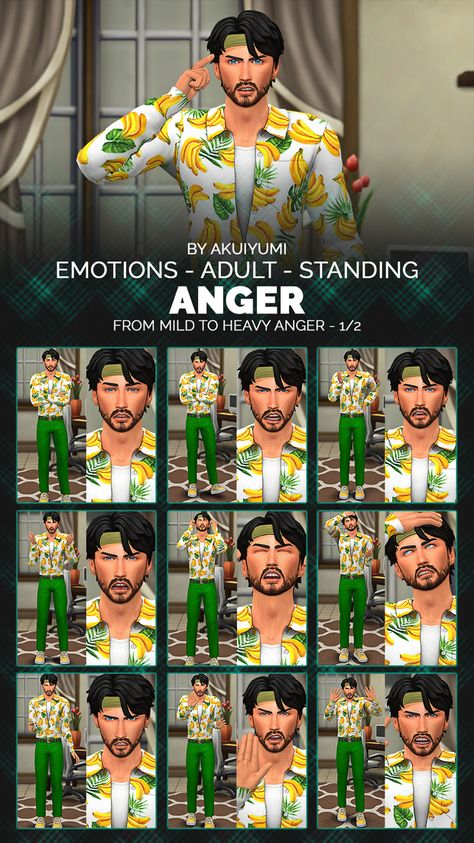 Sims 4 Emotions Poses, Sims 4 Emotion Poses, Sims 4 Emotions, Toddler Anger, Angry Expression, 4 Poses, Sitting Poses, Anger Issues, The Sims4