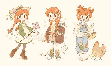 Naturally Sweetened (Modern AU Anne Shirley who is an avid writer, has...) Anne Shirley, Thrift Store Finds, 영감을 주는 캐릭터, الرسومات اللطيفة, Cartoon Art Styles, Cute Illustration, The Farm, Pretty Art, Art Sketchbook