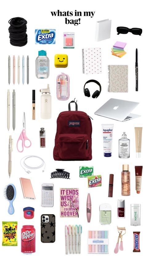 #school #backpack #backpackessentials #books #essentials #beauty School Backpack Outfit, Backpack With Pins, Cute Backpacks For School, School Backpack Essentials, What's In My Bag, School Bag Essentials, Backpack Essentials, Aesthetic Backpack, Backpack Outfit