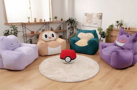 Pokémon Boys Room, Pokemon Gaming Room, Pokemon Bedroom Decor, Pokemon Interior, Pokemon Room Ideas Bedrooms, Pokemon Chair, Pokemon House Decor, Pokemon Home Decor, Pokémon Bedroom Ideas