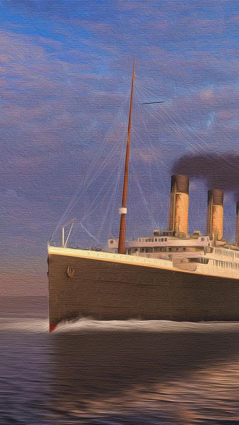 Titanic Aesthetic Painting, Titanic Ship Pictures, Titanic Aesthetic Ship, Titanic Wallpaper Iphone, Titanic Decor, Titanic Wallpaper, Titanic Drawing, Titanic Ship, Graphic Shapes Design