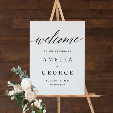 EDITABLE COLOR Welcome Sign Modern Script Simple Elegant Wedding, Memorial Poems, Bridal Shower Welcome Sign, Welcome Poster, Baby Shower Welcome Sign, Welcome Gifts, Wedding Welcome Signs, Bridal Shower Favors, Love Is In The Air