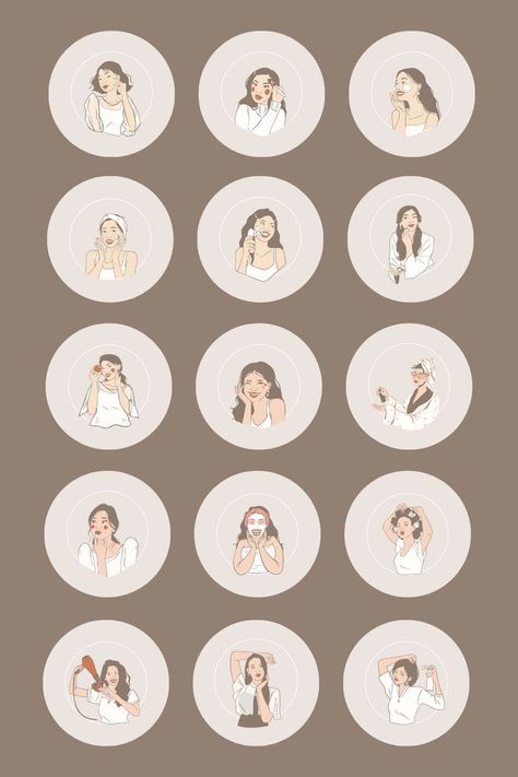 Beauty Care Logo, Pastel Highlights, Highlight Icons Instagram, Skin Logo, Skin Care Pictures, Clinic Logo, Icons Instagram, Purple Highlights, Instagram Template Design