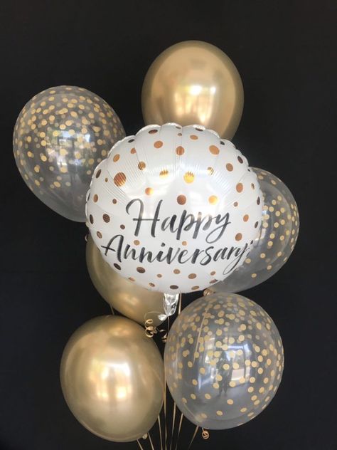 Golden Anniversary Party Decorations, Anniversary Party Ideas, Golden Anniversary Party, Anniversary Balloons, 50th Wedding Anniversary Decorations, 50th Anniversary Decorations, 40th Anniversary Party, 50 Anniversary, Happy Wedding Anniversary Wishes