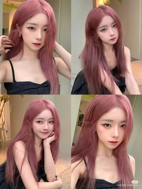 Dusty Rose Hair Color, Tea Hair Color, Milk Tea Hair Color, Lavender And Blonde Hair, 2025 Plan, Dusty Rose Hair, Dusty Pink Hair, Rose Hair Color, Fashionable Hairstyles