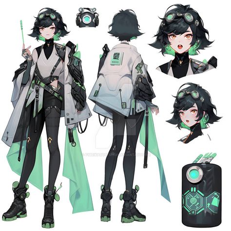 Soft Cyberpunk Outfit, Cyberpunk Winter Outfit, Cyberpunk Fantasy Outfit, Space Cyberpunk Outfit, Anime Techwear Outfits, Tech Wear Anime, Tech Wear Character Design, Cyberpunk Outfit Art Anime, Cyberpunk Outfits Female