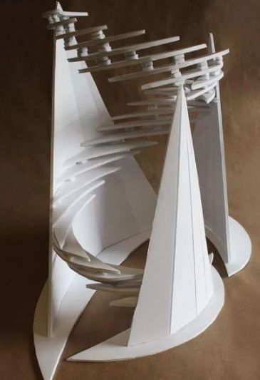 Staircase Sculpture, Pre College, Conceptual Model Architecture, Paper Architecture, Concept Models Architecture, Pavilion Design, Stairs Architecture, Architecture Board, Architecture Model Making