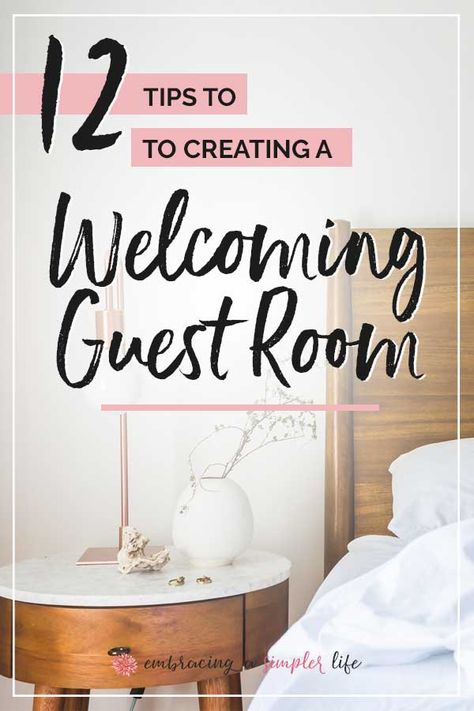 12 Tips to Creating a Welcoming Guest Room | Embracing a Simpler Life Coastal Guest Room, Guest Room Baskets, Guest Room Essentials, Cozy Guest Rooms, Basement Guest Rooms, Holiday Hosting, Guest Room Decor, Hosting Guests, Overnight Guests