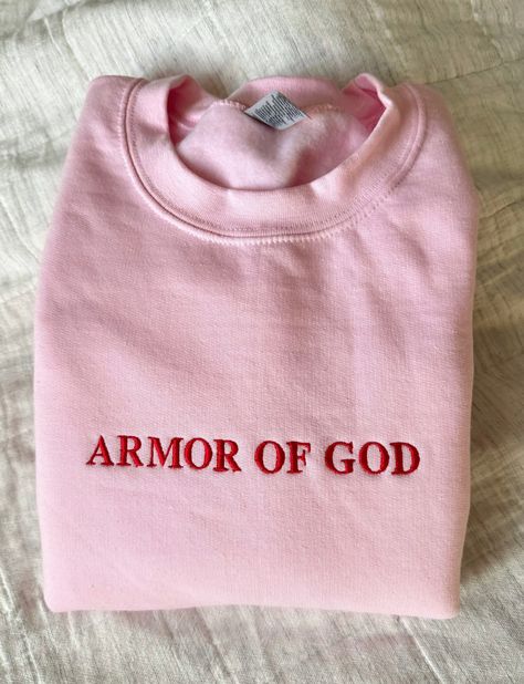 Armor of God | embroidered crewneck - Apparel for God LLC Amor Of God, Kindness Scripture, Marriage Aesthetic, Embroidery Christian, Sweats Outfits, Aesthetic Jesus, Embroidery Cases, Christian Clothing Brand, Biblical Marriage Quotes