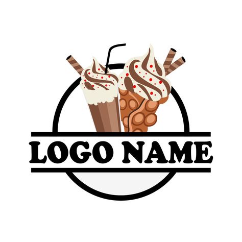 Waffle Logo Design Ideas, Bubble Waffle Logo, Waffle Logo Design, Waffles Logo, Shake Logo, Waffle Logo, Ice Cream Icon, Souffle Pancake, Bubble Waffles