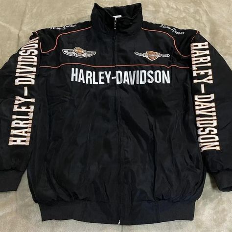 Unisex Vintage Harley Davidson F-1 Bomber Jacket in... - Depop F1 Jacket, Motorcycle Racing Jacket, Harley Jacket, Jackets Oversized, Graphic Jackets, Harley Davidson Clothing, Harley Davidson Jacket, Oversized Streetwear, Racing Jacket