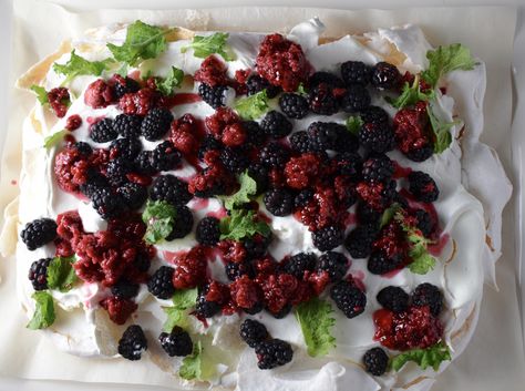 Smashed Pavlova With Blackberries And Roasted Raspberry Jam Smashed Pavlova, Dinner Party Desserts, Never Let Me Down, Let Me Down, Raspberry Jam, Healthy Gluten Free, White Vinegar, Pavlova, Egg Whites