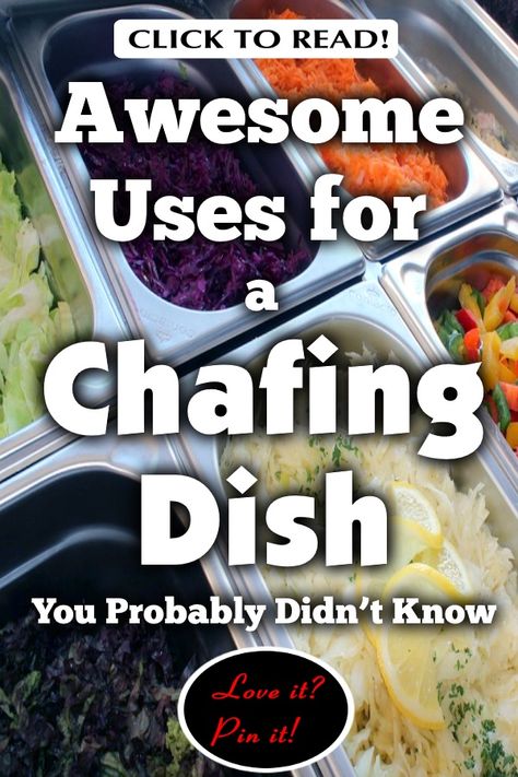 The uses for a chafing dish are many, but some of the most important ways to use a chafing dish include keeping hot food hot and appetizing, keeping food from drying out (like it would in an oven), keeping food in the safe zone to avoid the growth of bacteria. But there are actually a lot more surprising ways to use a chafing dish.  So let’s dive in deeper! Chafing Dish Recipes, Chafing Dish Display Ideas Party, Hot Food Buffet Ideas, Bbq Food Display, Food Warmer Buffet, Warm Appetizers, Catering Food Displays, Frozen Appetizers, Diy Dish