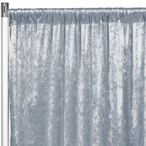 Velvet 10ft H X 52" W Drape/backdrop Curtain Panel - Dusty Blue Velvet Backdrop, Drape Backdrop, 120 Round Tablecloth, Stage Curtains, Event Decor Direct, Velvet Drapes, Curtain Backdrops, Backdrop Wedding, Flower Panels