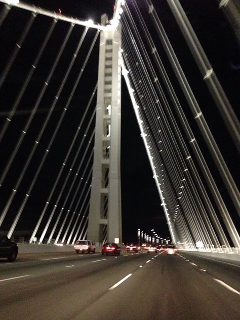 San Francisco Bay Bridge Bay Bridge San Francisco Night, San Francisco Bay Bridge, Oakland Bay Bridge, Driving Fast, San Francisco Bridge, San Francisco At Night, Bay Bridge San Francisco, Beautiful Bridges, San Francisco Girls