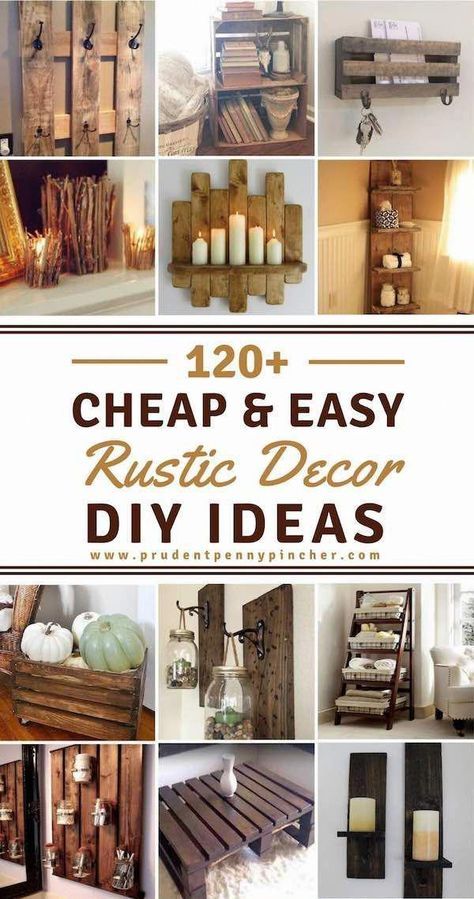 120 Cheap and Easy DIY Rustic Home Decor Ideas #diyrusticfarmhousedecor Diy Rustic Home Decor, Decor Diy Ideas, Rustic Home Decor Ideas, Diy Rustic Home, Diy Rustic Decor, Dekor Diy, Diy Holz, Diy Farmhouse Decor, Decor Guide