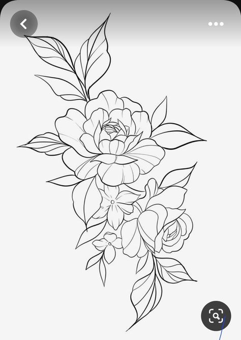 Line Art Flower Tattoo Arm, Floral Tattoo Stencil Outline, Flower Flash Art, Flower Line Work Tattoo, Line Work Floral Tattoo, Rose Tattoo Template, Rose Floral Tattoo Design, Flower Tattoos Stencil, Tattoo Templates Stencil