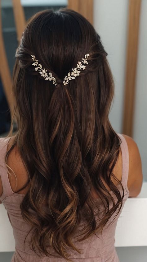 Looking for hoco hairstyles inspiration This blog post covers a range of styles for straight simple half-up short half-up half-down long medium length natural curly short easy and shoulder length hair Find your perfect look now Wedding Hairstyles Middle Length, Simple Hairstyles For Medium Hair Wedding, Half Up Half Down Wedding Hair Jewelry, Hair Half Up Half Down Bridesmaid, Graduation Hair Medium Length, Bridesmaid Hairstyles Half Up Half Down Braid Short Hair, Bridesmaid Wedding Hair Half Up, Hairstyles For Long Length Hair Wedding, Easy Haïr Style For Wedding Guest