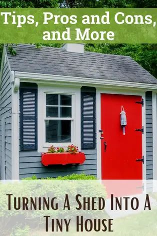 Lowes Shed Tiny House, Tuff Shed Tiny House, Shed Into Tiny House, Tiny Pool House, Shed To Tiny House Conversion, Shed Conversion, Sheds Turned Into Homes, Guest House Shed, Shed To Home