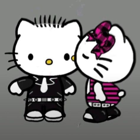 We are emo #hellokittymania #hellokittycafe #tattooboy #hellokittycollector Hello Kitty Couple Tattoo, Scene Hello Kitty, Emo Hello Kitty, Me N Who, Dear Daniel, Hello Kitty Design, Images Hello Kitty, Filmy Vintage, Hello Kitty Tattoos